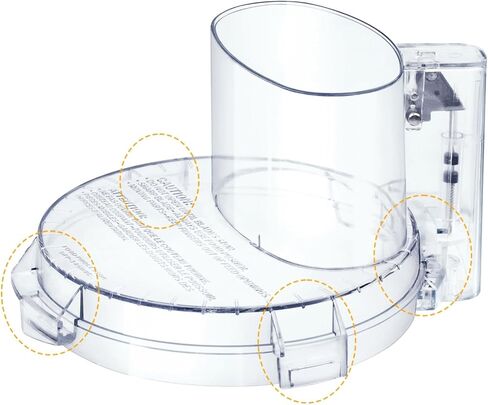 DFP-14NWBCT1 Replacement Clear Food Processor Work Bowl Cover with 4 Locking Tabs, Compatible with Cuisinart Tritan food Processor Only fits Bowl DLC-005AGTXT1,Fits Model DFP-14, DFP-14BCN, DFP-14BCHN in Kuwait