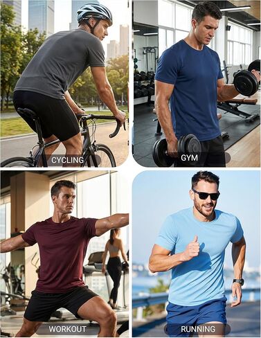 COOFANDY 3 Pack: Men’s Short Sleeve BreathableT-Shirts – Moisture Wicking Athletic Workout Gym Fitness Casual Tees in Saudi Arabia