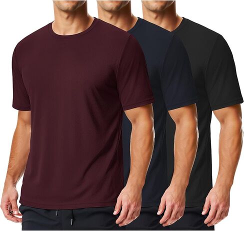COOFANDY 3 Pack: Men’s Short Sleeve BreathableT-Shirts – Moisture Wicking Athletic Workout Gym Fitness Casual Tees in Saudi Arabia