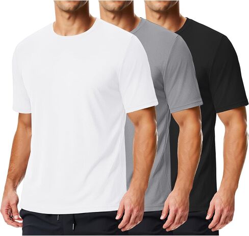 COOFANDY 3 Pack: Men’s Short Sleeve BreathableT-Shirts – Moisture Wicking Athletic Workout Gym Fitness Casual Tees in Saudi Arabia