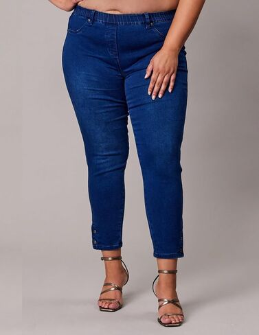 Women Plus Size Stretch Denim Jeggings Pull Elastic Waist Slimming Tummy Skinny Pants for Daily Casual Office Travel in Saudi Arabia
