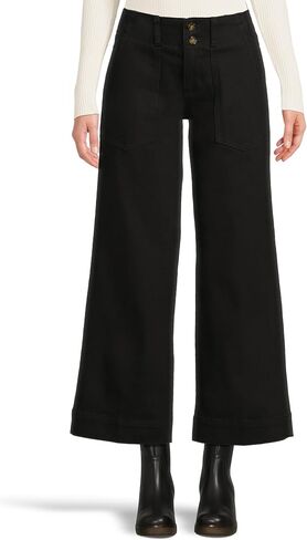 Liverpool Womens Petite Mid-Rise Utility Patch Pocket Wide Leg Pants 29" in Kuwait