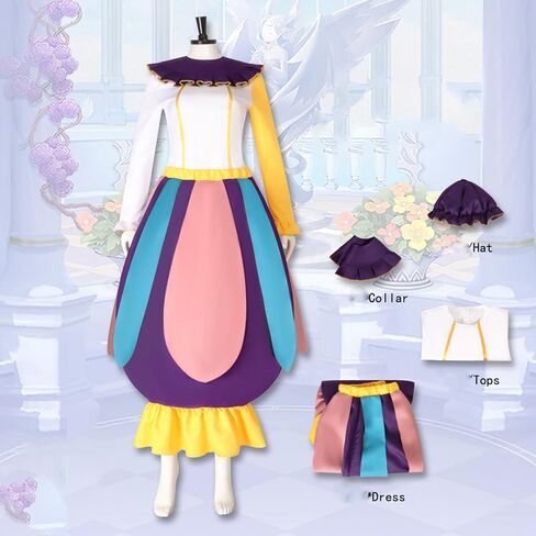 فستان Masfrida Mrs Potts التنكري لإبريق الشاي مع قبعة لحفلة الهالوين، زي Mrs Potts للنساء in Kuwait
