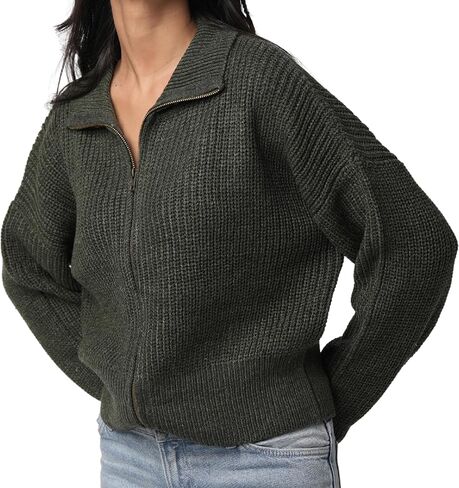 سترة نسائية بأكمام طويلة من Novelle Fashion بسحاب | سترات صوفية نسائية خفيفة الوزن ذات نسيج ناعم سهلة التصميم in Kuwait