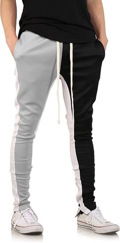 Hat and Beyond Premium Dual Colour Block Track Pants Half and Half Tone Active Streetwear in Saudi Arabia