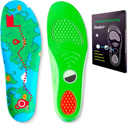 Insoles for Airtag Hidden Holder, Comfortable Cushioned Inserts,Anti-Slip,Tracking Device Insert Case for Kids Adults and Elderly, Anti-Lost Tracker Soft Inserts for Shoes (Green, S:185-210MM) in Saudi Arabia