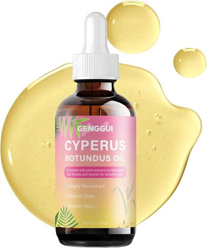 زيت نبات السرس روتوندوس العطري الطبيعي النقي 100%، 2 أونصة سائلة للعناية بالبشرة وإدارة الشعر، يدعم تقليل نمو الشعر غير المرغوب فيه (01) in Kuwait