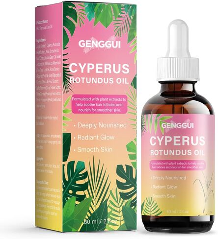 زيت نبات السرس روتوندوس العطري الطبيعي النقي 100%، 2 أونصة سائلة للعناية بالبشرة وإدارة الشعر، يدعم تقليل نمو الشعر غير المرغوب فيه (01) in Kuwait