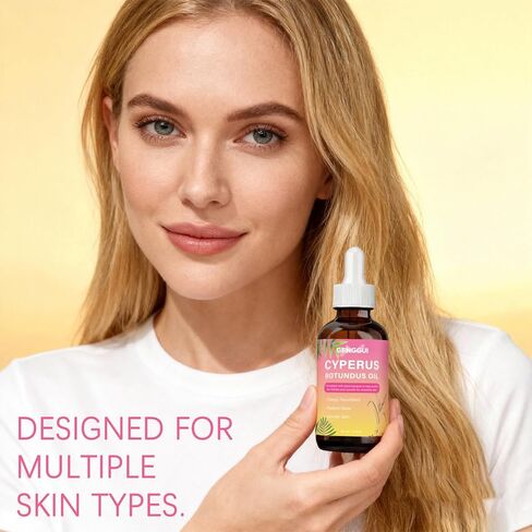 زيت نبات السرس روتوندوس العطري الطبيعي النقي 100%، 2 أونصة سائلة للعناية بالبشرة وإدارة الشعر، يدعم تقليل نمو الشعر غير المرغوب فيه (01) in Kuwait