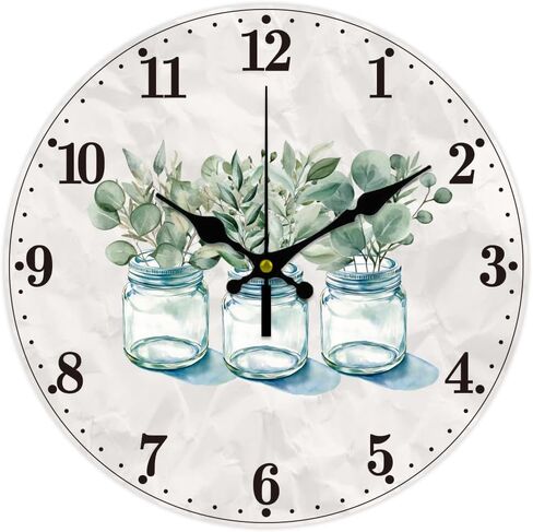 CHGCRAFT Bathroom Scene Wall Clock Bathtub Non-Ticking Clock 12 Inch Round Decorative Clocks Printed Wall Clock for Home Office Decoration in Saudi Arabia