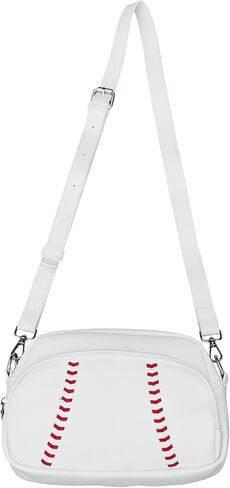 Baseball Crossbody Purse Bag for Women – Faux Leather Sporty Stadium Events Handbag with Adjustable Strap, Trendy Cross Body Shoulder Purse for Girls, Athletes & Baseball Lovers, Thanksgiving Gift in Saudi Arabia