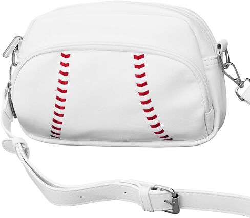 Baseball Crossbody Purse Bag for Women – Faux Leather Sporty Stadium Events Handbag with Adjustable Strap, Trendy Cross Body Shoulder Purse for Girls, Athletes & Baseball Lovers, Thanksgiving Gift in Saudi Arabia