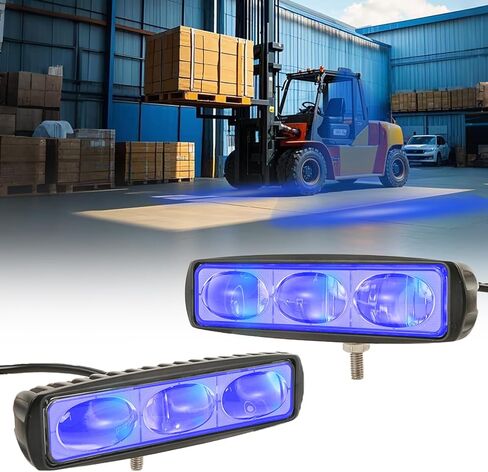 3-Lens High-Brightness Forklift Warning Light, Red LED Forklift Safety Light, 30W DC 12V-100V, Adjustable Beam & Easy Installation for AGV, Warehouse & Industrial Vehicles (2Pcs) in Saudi Arabia
