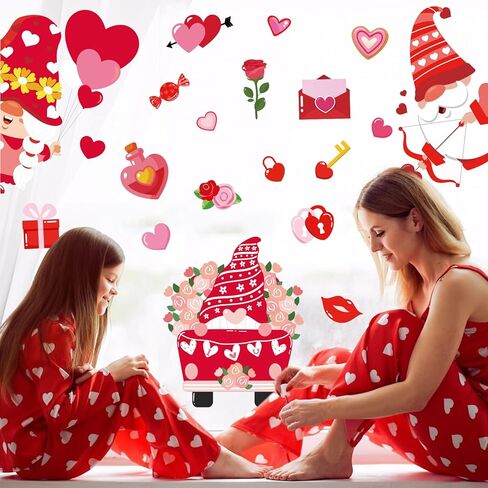 Whaline 9 أوراق ملصق نافذة جنوم عيد الحب لعيد القديس باتريك عيد الفصح، قابل لإعادة الاستخدام ومضاد للتصادم، ديكور النوافذ للمنزل والمكتب والمدرسة ومستلزمات العطلات in Kuwait
