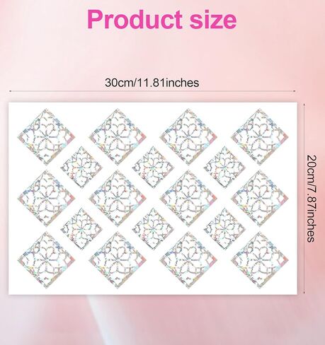 18Pcs Bird Window Strike Prevention, Square Bird Strike Prevention for Windows, Anti-Collision Decals for Glass Doors & Windows, UV Resistant & Weatherproof in Saudi Arabia