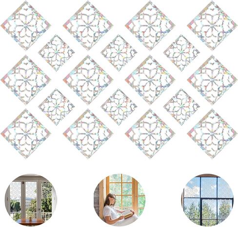 18Pcs Bird Window Strike Prevention, Square Bird Strike Prevention for Windows, Anti-Collision Decals for Glass Doors & Windows, UV Resistant & Weatherproof in Saudi Arabia