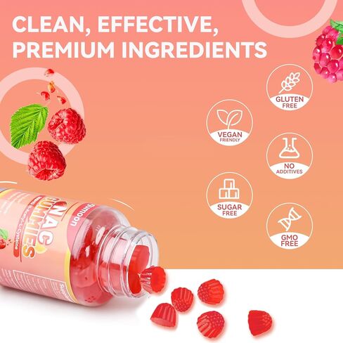 Agumoon NAC Gummies 800mg، مكمل NAC N-Acetyl Cysteine، مكمل مضاد للأكسدة، دعم المناعة للبالغين والأطفال، خالي من السكر - 60 علكة نباتية in Saudi Arabia