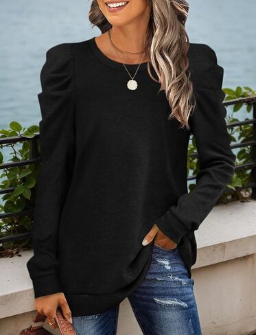 Sweatshirt for Women Long Sleeve Lightweight Crewneck Soft Basic Knit Loose Fit Pullover Top 2025 Fall Trendy Outfits in Saudi Arabia