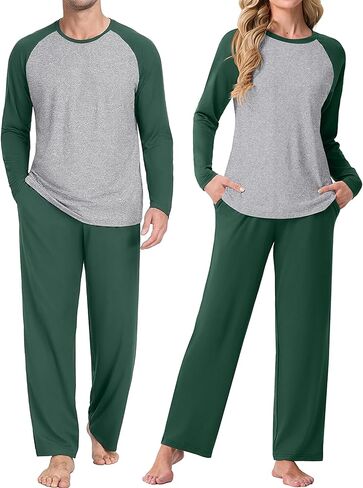 PrinStory Men's Pajama Sets Loungewear Sleepwear Pjs Lightweight Long Sleeve Shirts and Bottoms Soft Comfy Sleep Sets S-4XL in Saudi Arabia