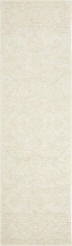 سجادة SAFAVIEH Trace Collection - 2'3" x 6'، عاجية، صوف مصنوع يدويًا، مثالية للمناطق ذات حركة المرور العالية في غرفة المعيشة وغرفة النوم (TRC102C) in Kuwait