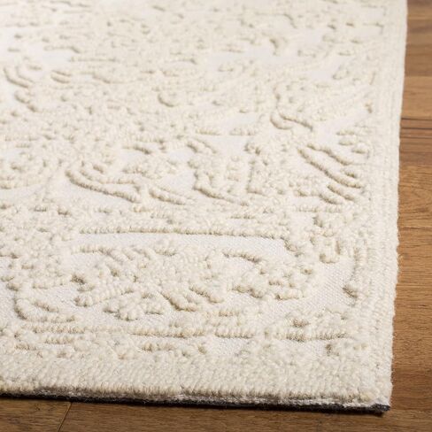 سجادة SAFAVIEH Trace Collection - 2'3" x 6'، عاجية، صوف مصنوع يدويًا، مثالية للمناطق ذات حركة المرور العالية في غرفة المعيشة وغرفة النوم (TRC102C) in Kuwait
