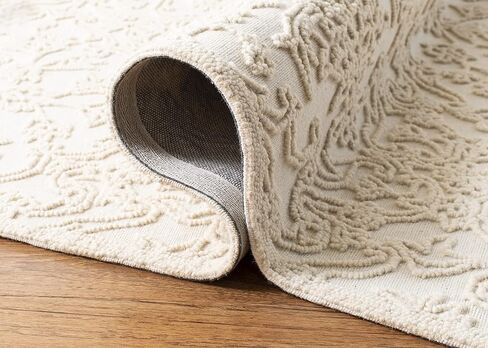 سجادة SAFAVIEH Trace Collection - 2'3" x 6'، عاجية، صوف مصنوع يدويًا، مثالية للمناطق ذات حركة المرور العالية في غرفة المعيشة وغرفة النوم (TRC102C) in Kuwait