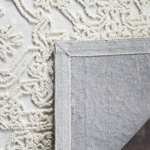 سجادة SAFAVIEH Trace Collection - 2'3" x 6'، عاجية، صوف مصنوع يدويًا، مثالية للمناطق ذات حركة المرور العالية في غرفة المعيشة وغرفة النوم (TRC102C) in Kuwait