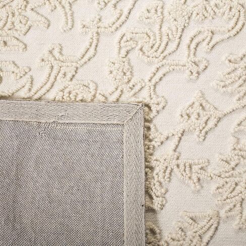 سجادة SAFAVIEH Trace Collection - 2'3" x 6'، عاجية، صوف مصنوع يدويًا، مثالية للمناطق ذات حركة المرور العالية في غرفة المعيشة وغرفة النوم (TRC102C) in Kuwait