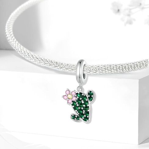 1Pc Silver Charm Fashionable Cute Cactus for Women Bangles DIY And Daily Outfit Matching Jewelry Decoration For Women Gift For Mom in Saudi Arabia