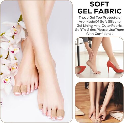 8Pcs Closed Toe Gel Toe Caps – Soft Toe Protectors for Relief and Comfort – Multicolor in Saudi Arabia