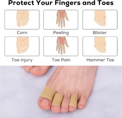 8Pcs Closed Toe Gel Toe Caps – Soft Toe Protectors for Relief and Comfort – Multicolor in Saudi Arabia