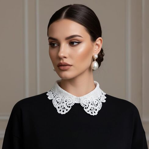 Lace Fake Collar Detachable Collar for Women, Dickey Collar for Women, Graduation Daily Wear Halloween White in Saudi Arabia