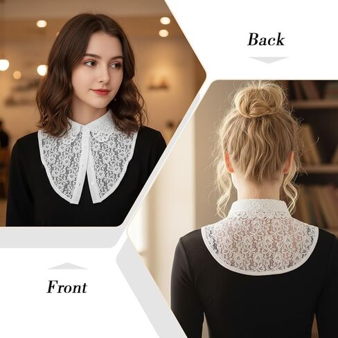 Lace Fake Collar Detachable Collar for Women, Dickey Collar for Women, Graduation Daily Wear Halloween White in Saudi Arabia