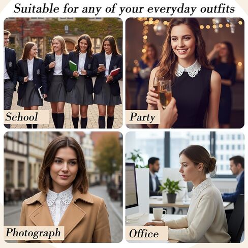 Lace Fake Collar Detachable Collar for Women, Dickey Collar for Women, Graduation Daily Wear Halloween White in Saudi Arabia