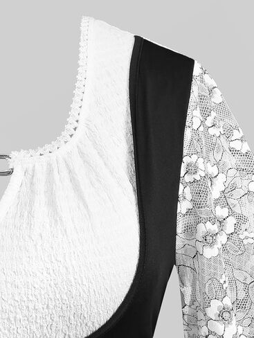 ROSE GAL Plus Size Renaissance Fairy Shirt for Women Lace Bell Sleeves Keyhole Handkerchie Top in Saudi Arabia