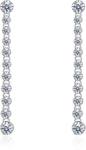 Moissanite Dangle Earrings for Women, 925 Sterling Silver Long Drop Earrings Wedding Earrings for Brides Bridesmaid Jewelry Gifts in Saudi Arabia