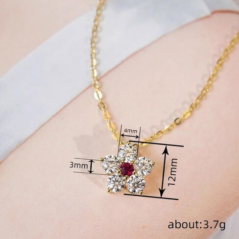 Flower Pendant Necklace for Women 14K Gold Plated Cubic Zirconia Choker Necklace Adjustable Fashion Trendy Dainty Simple Minimalism Rhinestone Jewelry Gift for Prom Wedding Brides in Saudi Arabia