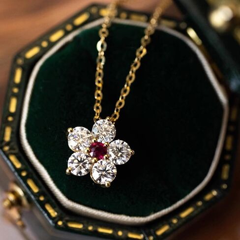 Flower Pendant Necklace for Women 14K Gold Plated Cubic Zirconia Choker Necklace Adjustable Fashion Trendy Dainty Simple Minimalism Rhinestone Jewelry Gift for Prom Wedding Brides in Saudi Arabia
