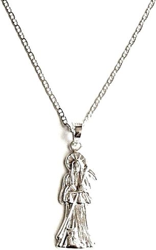 925 STERLING SILVER GRIM REAPER NECKLACE 18" LONG/925 PLATA CADENA DE LA SANTA MUERTE 18" LARGO -32x10mm in Saudi Arabia