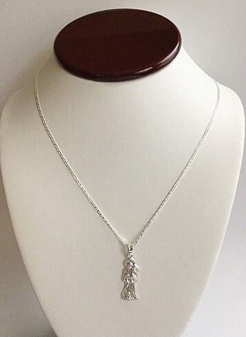 925 STERLING SILVER GRIM REAPER NECKLACE 18" LONG/925 PLATA CADENA DE LA SANTA MUERTE 18" LARGO -32x10mm in Saudi Arabia