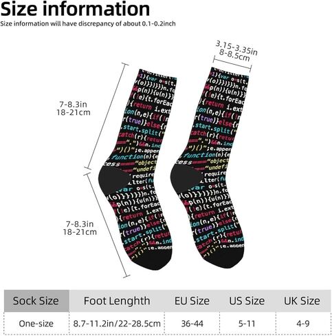 Coding Programmer Nerd Geek Script Code Socks For Women Men Soft Novelty Crew Socks Athletic Socks Funny Crazy Dress Socks in Saudi Arabia