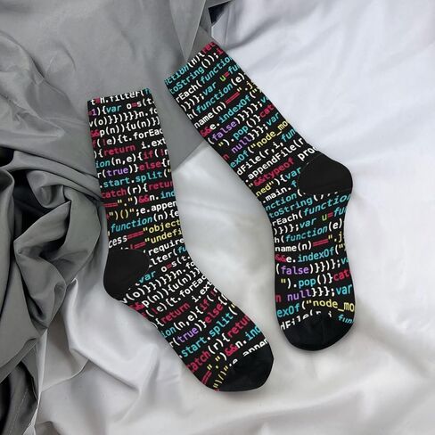 Coding Programmer Nerd Geek Script Code Socks For Women Men Soft Novelty Crew Socks Athletic Socks Funny Crazy Dress Socks in Saudi Arabia