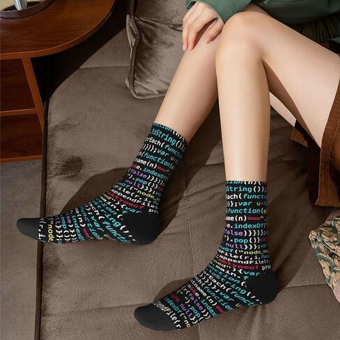 Coding Programmer Nerd Geek Script Code Socks For Women Men Soft Novelty Crew Socks Athletic Socks Funny Crazy Dress Socks in Saudi Arabia