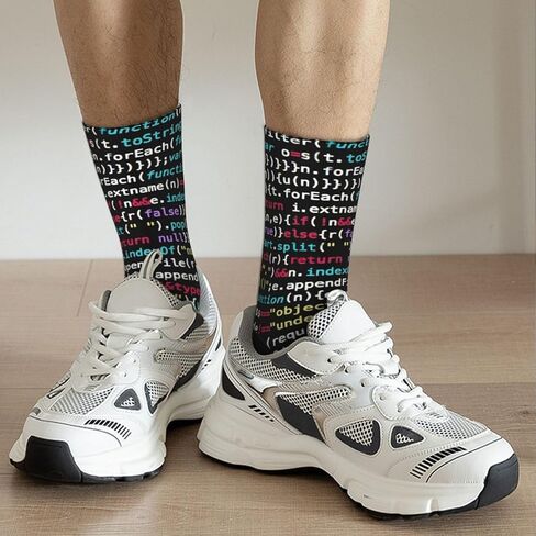 Coding Programmer Nerd Geek Script Code Socks For Women Men Soft Novelty Crew Socks Athletic Socks Funny Crazy Dress Socks in Saudi Arabia