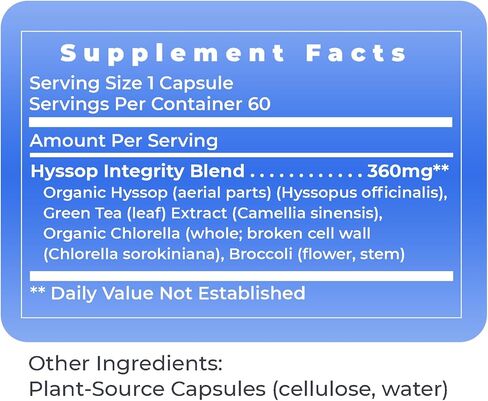 Premier Research Labs Hyssinol - Hyssop Herb, Hyssop Capsules, Organic Hyssop Dry Herb, Dietary Supplement with Green Tea, Antioxidant Support - 60 Vegetarian Capsules in Saudi Arabia