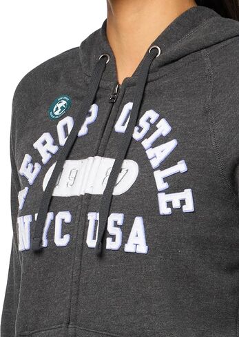 AEROPOSTALE womens Knit Arch Fleece Zip Front Fleece Hoodie in Saudi Arabia