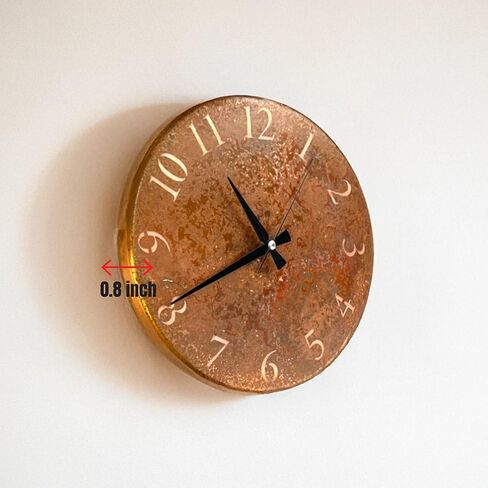nooc art Handmade Pure Copper Wall Clock for Home Decoration, Decor Clock for Living Room, Bedroom and Kitchen, Rustic Decorative Mural Clock Art for Farmhouse (Rusty Numbers, 11) in Saudi Arabia