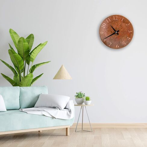 nooc art Handmade Pure Copper Wall Clock for Home Decoration, Decor Clock for Living Room, Bedroom and Kitchen, Rustic Decorative Mural Clock Art for Farmhouse (Rusty Numbers, 11) in Saudi Arabia