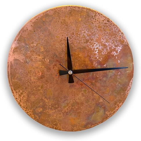 nooc art Handmade Pure Copper Wall Clock for Home Decoration, Decor Clock for Living Room, Bedroom and Kitchen, Rustic Decorative Mural Clock Art for Farmhouse (Rusty Numbers, 11) in Saudi Arabia