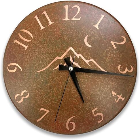 nooc art Handmade Pure Copper Wall Clock for Home Decoration, Decor Clock for Living Room, Bedroom and Kitchen, Rustic Decorative Mural Clock Art for Farmhouse (Rusty Numbers, 11) in Saudi Arabia